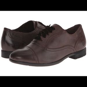 Børn Netties Oxford Flat in Espresso Leather 7.5